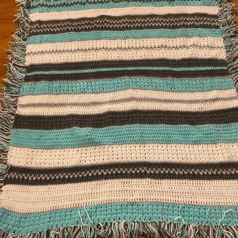 Hand Crafted Crochet Baby Blanket 45” x 45” (GE)